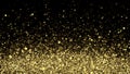 Christmas Background Golden Glitters - 3D Rendered Shining Sparkles