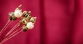 Christmas Background with golden ornament balls