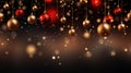 Christmas background with golden and red baubles and star Royalty Free Stock Photo