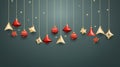 Christmas background with golden and red stars and balls Royalty Free Stock Photo