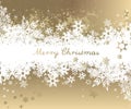 Christmas background with golden snowflakes Royalty Free Stock Photo