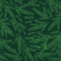 Christmas background with green alder twigs, vector