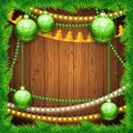 Christmas Background with Green Balls Royalty Free Stock Photo