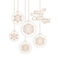 Christmas background with Handwritten Lettering MERRY CHRISTMAS. Royalty Free Stock Photo