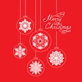 Christmas background with Handwritten Lettering MERRY CHRISTMAS. Royalty Free Stock Photo