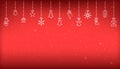 Christmas background of hanging abstract christmas decoration elements