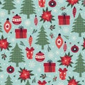 Christmas background with holiday symbols Royalty Free Stock Photo