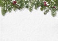 Christmas background with holly, firtree Royalty Free Stock Photo