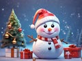 The Christmas background image is a 3D image of a snowy cartoon Royalty Free Stock Photo