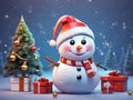 The Christmas background image is a 3D image of a snowy cartoon Royalty Free Stock Photo