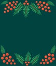 Christmas background image with mistletoe on a dark green background.