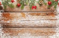 Christmas background image. wooden table with free space for text Royalty Free Stock Photo