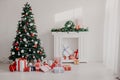 Christmas background Interior new year tree gifts winter postcard Royalty Free Stock Photo