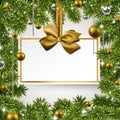 Christmas background with invitation card. Royalty Free Stock Photo