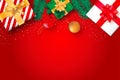Christmas flat lay on redbackground Royalty Free Stock Photo