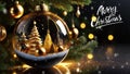 christmas background , luxury christmas animation , Christmas glass bubble , snowfall animation background video 4k