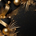 A christmas background made of gold with black as the primary color Royalty Free Stock Photo