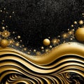 A christmas background made of gold with black as the primary color Royalty Free Stock Photo