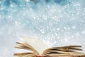 Christmas background with magic book Royalty Free Stock Photo