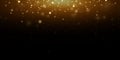 Christmas background. Magic shining gold dust. Fine, shiny dust bokeh particles fall off slightly. Royalty Free Stock Photo