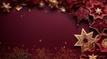 Christmas background with a maroon ornament. generative ai Royalty Free Stock Photo