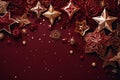 Christmas background with a maroon ornament. generative ai Royalty Free Stock Photo