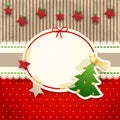 Christmas background with paper tree