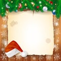 Christmas background with parchment Royalty Free Stock Photo