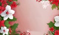 christmas background with poinsettia. background with flowers. Card template with empty Royalty Free Stock Photo