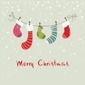 Christmas background, postcard Christmas stockings for gifts