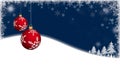 Christmas background with Red Christmas baubles Royalty Free Stock Photo