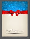 Christmas background with red bow. Royalty Free Stock Photo