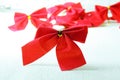 Christmas background, red bows Royalty Free Stock Photo