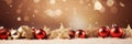 Christmas background with red ChriChristmas background with red Christmas balls and gold stars and bokeh on a dark beige gold Royalty Free Stock Photo