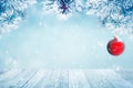 Natural Christmas background falling snow Royalty Free Stock Photo