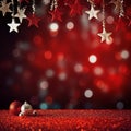 Christmas red background and white decorations on bokeh background Royalty Free Stock Photo