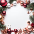 Christmas background rose gold balls AI Genelate Royalty Free Stock Photo