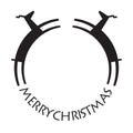 Christmas background with a round reindeer design. Royalty Free Stock Photo