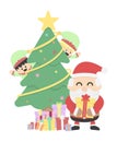 Christmas background with Santa claus and Christmas elf Royalty Free Stock Photo