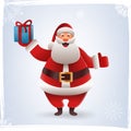 Christmas background with Santa Claus. Cute christmas Santa with bag presents. Merry Christmas and Happy New Year Royalty Free Stock Photo
