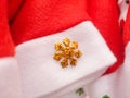 Christmas background, Santa Claus hats with red snow ornaments sold at Christmas supplies stores Royalty Free Stock Photo