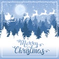 Christmas background. Santa Claus on a sled. Royalty Free Stock Photo
