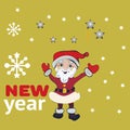 Christmas background with a santa claus and the snowflakes. Vector. Royalty Free Stock Photo