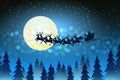 Christmas background with Santa driving his sleigh Royalty Free Stock Photo