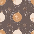 Christmas background. Seamless abstract pattern with Christmas balls Royalty Free Stock Photo