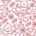 Christmas background, seamless tiling, great choice for wrapping paper pattern Royalty Free Stock Photo