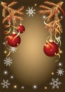 Christmas background with serpentine and balls