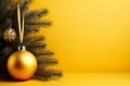 Christmas background sets a festive mood with a beautifully decorated Christmas tree, ornaments