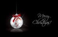 Christmas background with silver ball