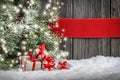 Christmas background with small gifts